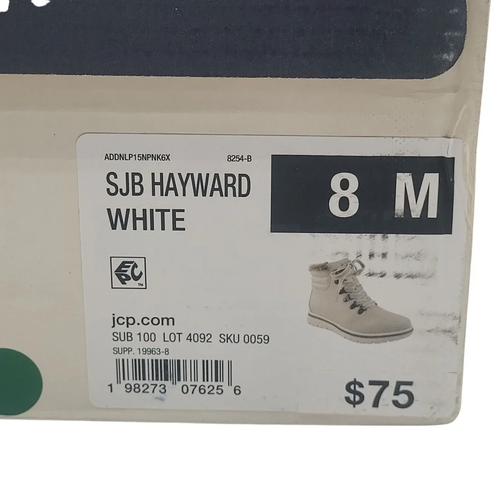 NEW St.‎ John's Bay Women's SJB Hayward White Boots Size 8 Medium | Memory Foam